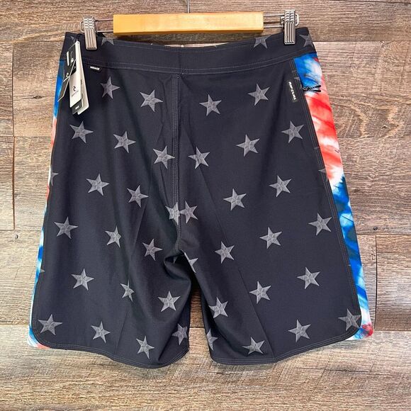 Men's Rip Curl Mirage Freebird Mid Length Patriotic Flag Boardshorts Size 29 NWT - Picture 7 of 14